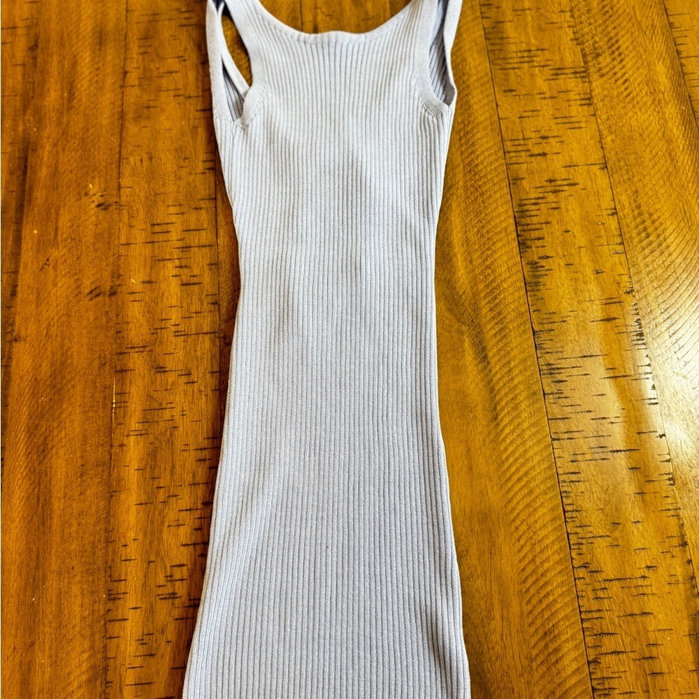 Princess Polly Backless Ribbed Dress in Light Blue - Picture 2 of 7
